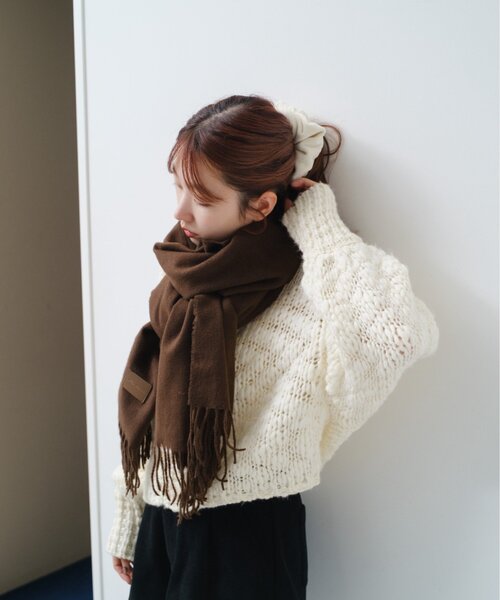 Kastane（カスタネ）の「【4色展開】ツイルマフラー（マフラー・レディース・ブラウン/ネイビー/ブルー/アイボリー・FREE）」の20枚目の写真