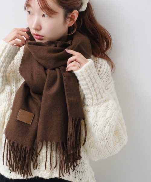 Kastane（カスタネ）の「【4色展開】ツイルマフラー（マフラー・レディース・ブラウン/ネイビー/ブルー/アイボリー・FREE）」の3枚目の写真