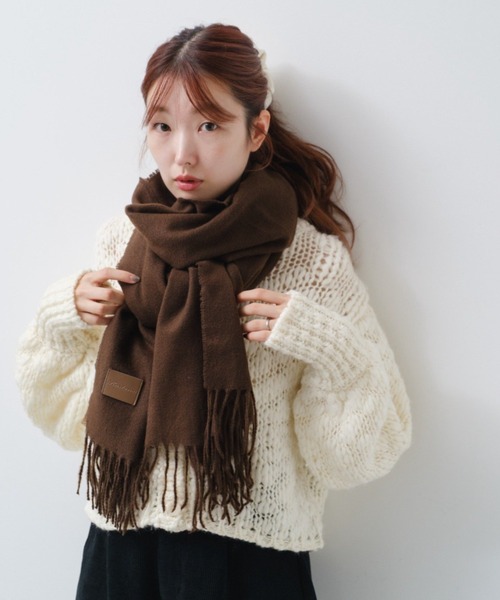 Kastane（カスタネ）の「【4色展開】ツイルマフラー（マフラー・レディース・ブラウン/ネイビー/ブルー/アイボリー・FREE）」の6枚目の写真