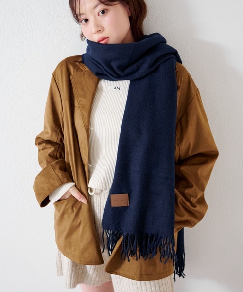 Kastane（カスタネ）の「【4色展開】ツイルマフラー（マフラー・レディース・ブラウン/ネイビー/ブルー/アイボリー・FREE）」の10枚目の写真