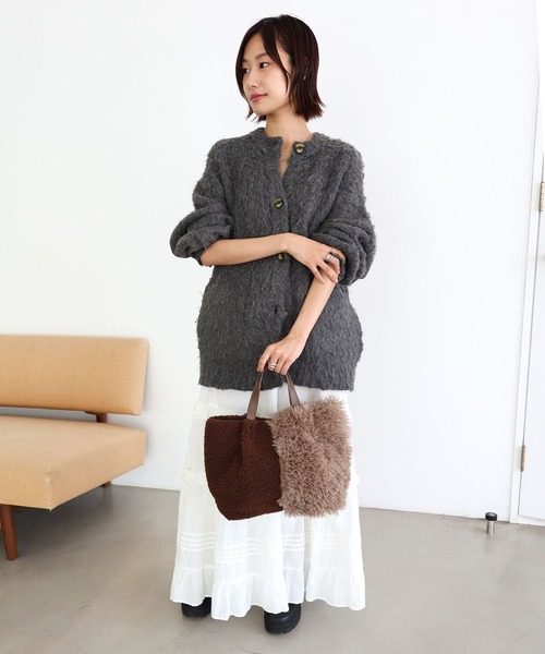 T・S・L（ティーエスエル）の「ファー切り替えトートバッグ（トートバッグ・レディース・モカ/グレー/アイボリー・FREE）」の13枚目の写真