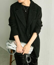 オッズクローチェ　テーラードジャケット　レースアップ　クロス 2wayストレッチ テーラードジャケット 黒 セットアップ着用可