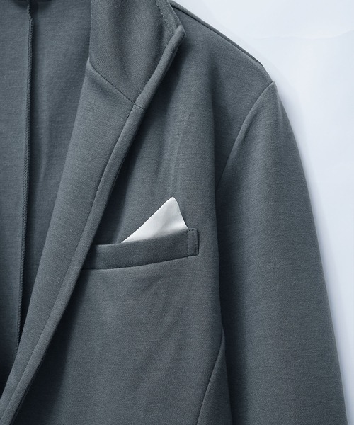 SOMEDIFF（サムディフ）の「【2点セット】毛玉ができないイタリアンカラーセットアップ メンズ スウェット 上下セット スーツ ジャケット スキニーパンツ 春服 冬服（セットアップ・メンズ・ブラック/カーキ/チャコール・M/L/XL）」の20枚目の写真