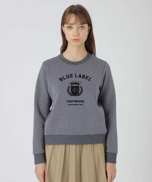 BLUE LABEL CRESTBRIDGE（ブルーレーベルクレストブリッジ）の「カレッジロゴプルオーバー（Tシャツ/カットソー・レディース・グレー系その他2/ブラック/オフホワイト・38）」の3枚目の写真