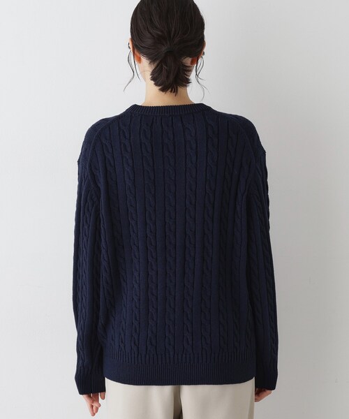 Dessin（デッサン）の「【ユニセックス・洗える】クルーネックケーブルニット（ニット/セーター・レディース・ネイビー/ピンク系/グレー・04/03/01/02）」の18枚目の写真