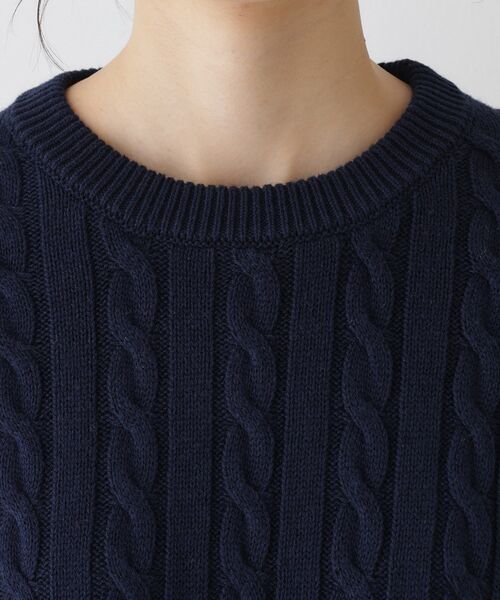 Dessin（デッサン）の「【ユニセックス・洗える】クルーネックケーブルニット（ニット/セーター・レディース・ネイビー/ピンク系/グレー・04/03/01/02）」の19枚目の写真