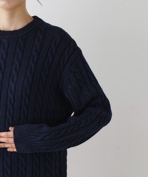 Dessin（デッサン）の「【ユニセックス・洗える】クルーネックケーブルニット（ニット/セーター・レディース・ネイビー/ピンク系/グレー・04/03/01/02）」の20枚目の写真