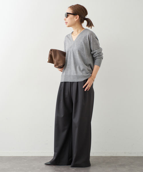 MILLENNIUM Vネック プルオーバー（ニット/セーター）｜Deuxieme