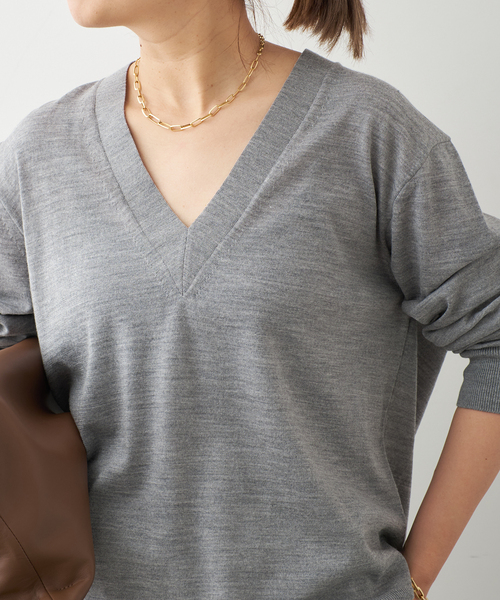 MILLENNIUM Vネック プルオーバー（ニット/セーター）｜Deuxieme