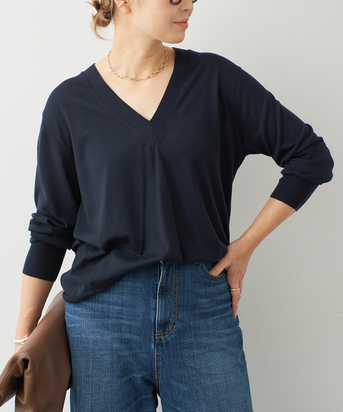 Deuxieme classe MILLENNIUM Vネック プルオーバー MILLENNIUM Vネック プルオーバー（ニット/セーター）｜Deuxieme