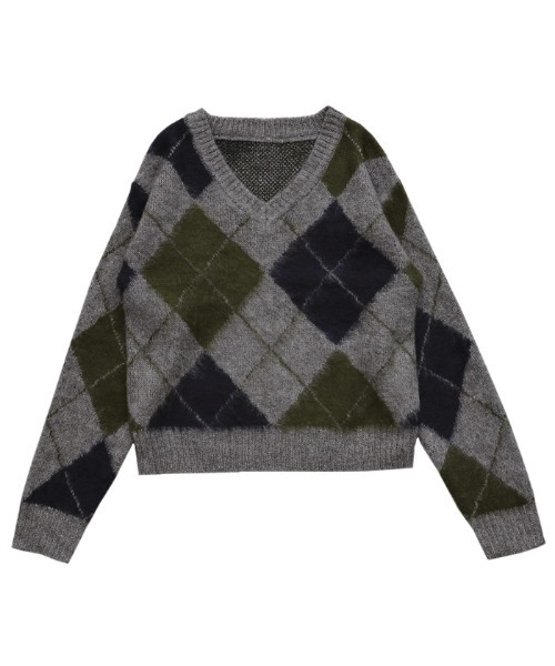 select MOCA（セレクトモカ）の「モヘアアーガイルVネックニット