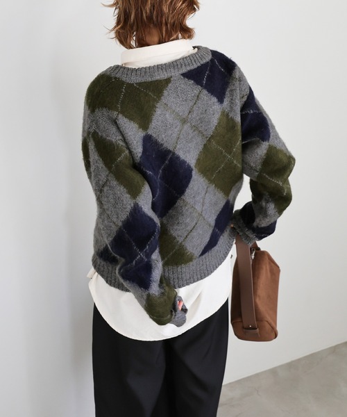 select MOCA（セレクトモカ）の「モヘアアーガイルVネックニット