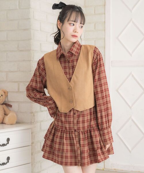 ems excite(エムズエキサイト)の「レースアップスエードベスト(ベスト・レディース・キャメル/ナチュラル・FREE)」の17枚目の写真