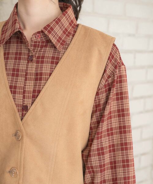 ems excite(エムズエキサイト)の「レースアップスエードベスト(ベスト・レディース・キャメル/ナチュラル・FREE)」の21枚目の写真