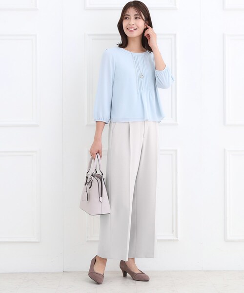 Reflect(リフレクト)の「【SS-4Lサイズ/通勤/セットアップ可】タック入りワイドパンツ(その他パンツ・レディース・ネイビー/ライトグレー/ブラック・09/11/07/13/05/15 /17)」の4枚目の写真