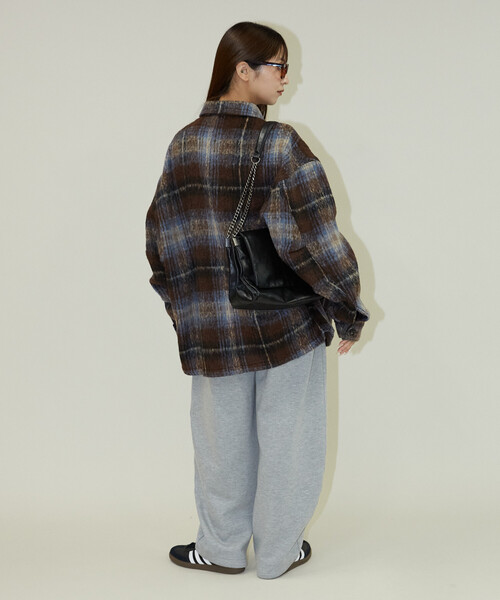 FREAK'S STORE(フリークスストア)の「PUBLUX/パブリュクス シャギーオーバーチェックジャケット(限定展開)(ブルゾン・メンズ・ライトグレー/ブラウン・SMALL/MEDIUM/LARGE)」の10枚目の写真