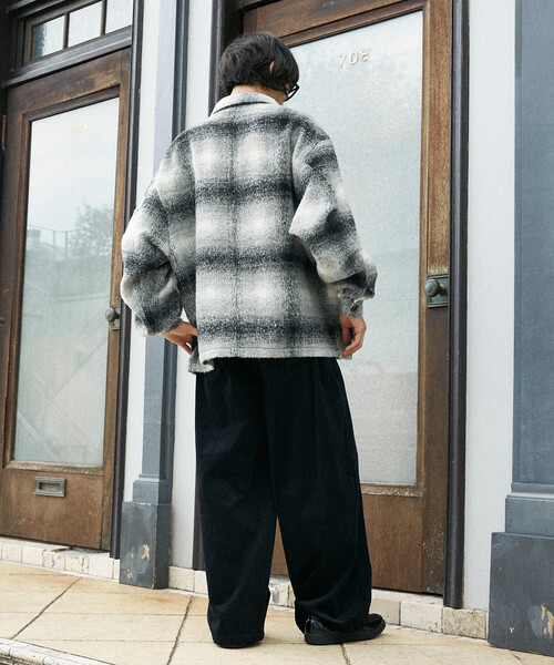 FREAK'S STORE(フリークスストア)の「PUBLUX/パブリュクス シャギーオーバーチェックジャケット(限定展開)(ブルゾン・メンズ・ライトグレー/ブラウン・SMALL/MEDIUM/LARGE)」の17枚目の写真