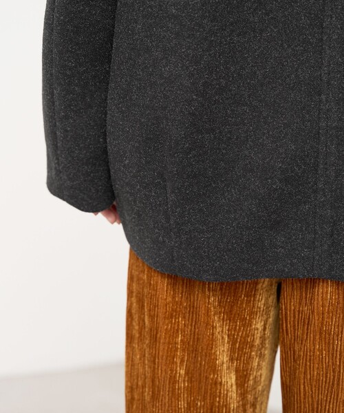 coen（コーエン）の「ライトメルトン ノーカラーミドルコート（ノーカラーコート・レディース・モカ/ナチュラル/ダークグレー・M/L）」の4枚目の写真