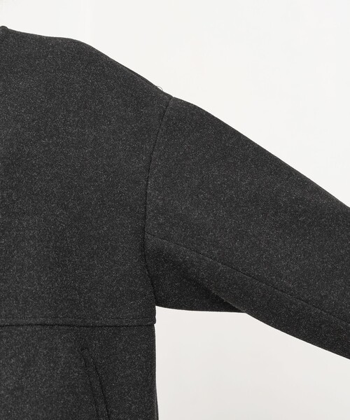 coen（コーエン）の「ライトメルトン ノーカラーミドルコート（ノーカラーコート・レディース・モカ/ナチュラル/ダークグレー・M/L）」の5枚目の写真