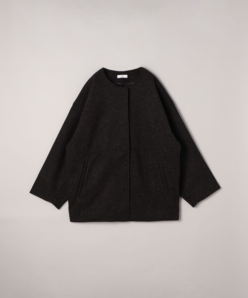 coen（コーエン）の「ライトメルトン ノーカラーミドルコート（ノーカラーコート・レディース・モカ/ナチュラル/ダークグレー・M/L）」の16枚目の写真