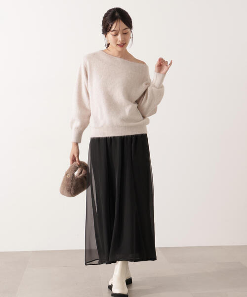 PROPORTION BODY DRESSING（プロポーションボディドレッシング）の「エアリーナローフレアスカート / 1215220100（スカート・レディース・ブラック/ホワイト系その他・MEDIUM/P/S）」の9枚目の写真