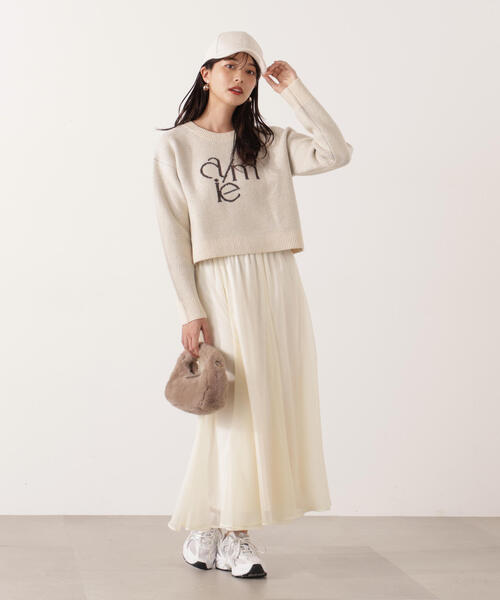 エアリーフレアスカート ライトベージュ エアリーフレアスカート