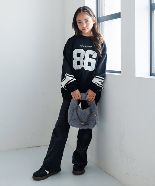 algy（アルジー）の「ファー2WAYミニトート（トートバッグ・キッズ・サックスブルー/グレー/オフホワイト・FREE）」の4枚目の写真