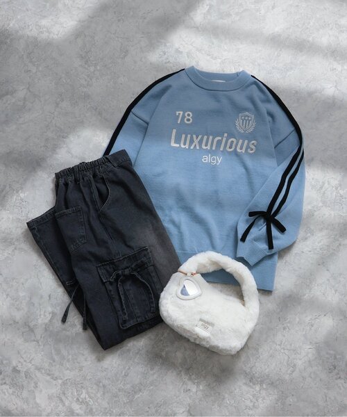 algy（アルジー）の「ファー2WAYミニトート（トートバッグ・キッズ・サックスブルー/グレー/オフホワイト・FREE）」の7枚目の写真