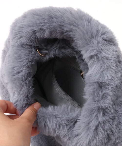 algy（アルジー）の「ファー2WAYミニトート（トートバッグ・キッズ・サックスブルー/グレー/オフホワイト・FREE）」の20枚目の写真