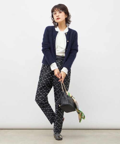 NOLLEY’S(ノーリーズ)の「ヘアリークルーネックニットジャケット(カーディガン/ボレロ・レディース・ネイビー/グレー/キナリ/ベビーピンク・38)」の19枚目の写真