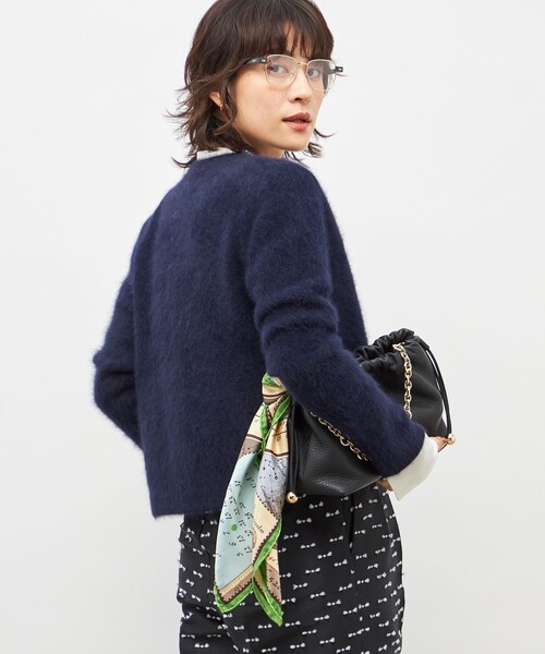 セール】ヘアリークルーネックニットジャケット（カーディガン/ボレロ