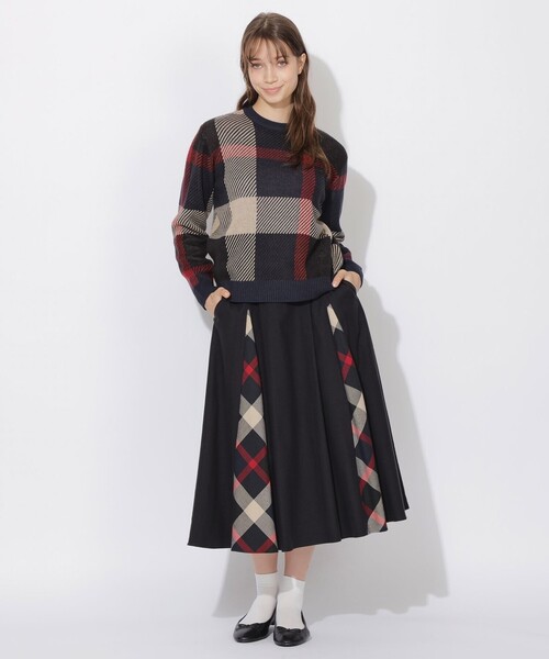 CB CRESTBRIDGE(シービークレストブリッジ)の「クレストブリッジビッグチェックニット(ニット/セーター・レディース・ブルー系その他7/グリーン系その他・3/1)」の12枚目の写真