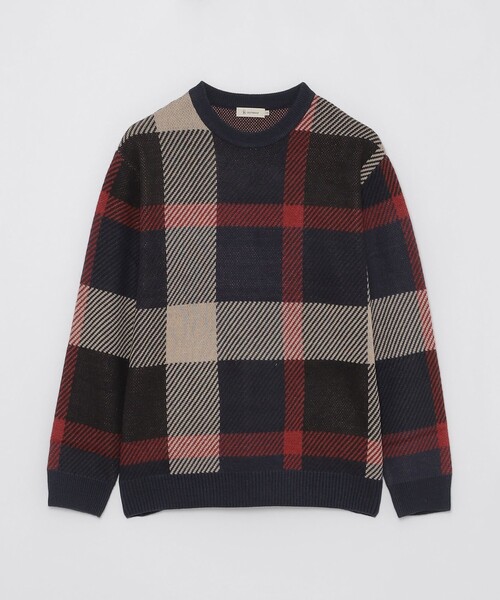 CB CRESTBRIDGE(シービークレストブリッジ)の「クレストブリッジビッグチェックニット(ニット/セーター・レディース・ブルー系その他7/グリーン系その他・3/1)」の9枚目の写真