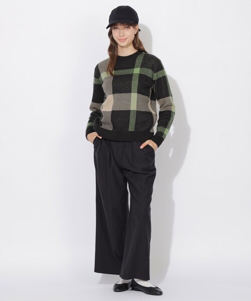 CB CRESTBRIDGE(シービークレストブリッジ)の「クレストブリッジビッグチェックニット(ニット/セーター・レディース・ブルー系その他7/グリーン系その他・3/1)」の6枚目の写真