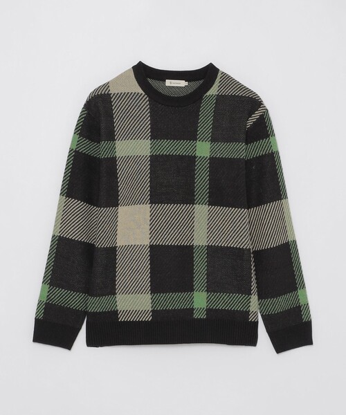 CB CRESTBRIDGE(シービークレストブリッジ)の「クレストブリッジビッグチェックニット(ニット/セーター・レディース・ブルー系その他7/グリーン系その他・3/1)」の3枚目の写真
