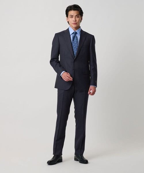 美品✨ユナイテッドアローズ　ヘリンボーン　セットアップ　ネイビーブルー系 セール】ヘリンボーン 2ボタンスーツ＜A DAY IN THE LIFE＞（スーツ