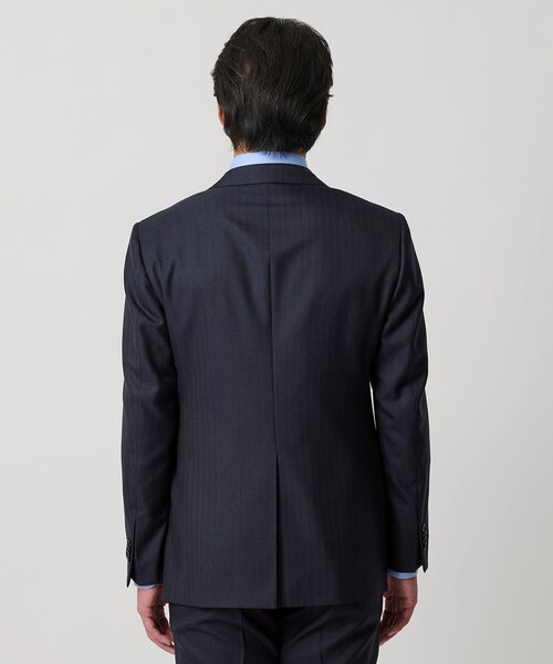 美品✨ユナイテッドアローズ　ヘリンボーン　セットアップ　ネイビーブルー系 ヘリンボーン 3Bスーツ ―ストレッチ―