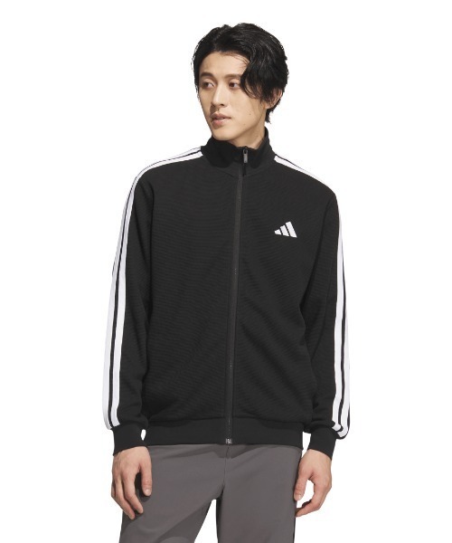 adidas（アディダス）の「【別注】アディダス adidas レギュラーフィット ワッフル トラックトップ アルペン 限定コラボ（ジャージ・メンズ・ブラック/グリーン/ネイビー・M/S/3L/LL/L）」の2枚目の写真