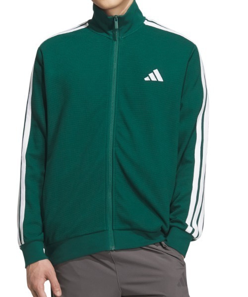 adidas（アディダス）の「【別注】アディダス adidas レギュラーフィット ワッフル トラックトップ アルペン 限定コラボ（ジャージ・メンズ・ブラック/グリーン/ネイビー・M/S/3L/LL/L）」の4枚目の写真