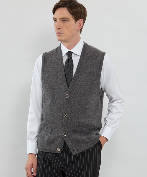 MACKINTOSH LONDON(マッキントッシュ ロンドン)の「ウールアルパカニットベスト(ベスト・メンズ・パープル系その他4/イエロー系その他4/グレー系その他・L/M)」の2枚目の写真