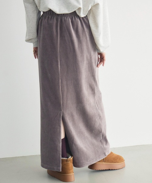 RETRO GIRL(レトロガール)の「【WEB限定】カットコールロングスカート(コーデュロイ)(スカート・レディース・ライトグレー/レッド/アイボリー/ブラック/ダークブラウン/ライトブラウン・FREE)」の16枚目の写真