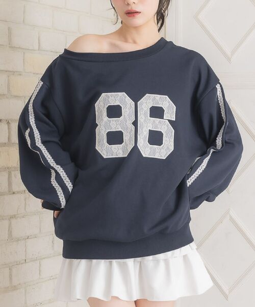 ems excite(エムズエキサイト)の「ワンショルトレーナー(スウェット・レディース・ダークブルー/ダークグレー/ナチュラル・FREE)」の3枚目の写真