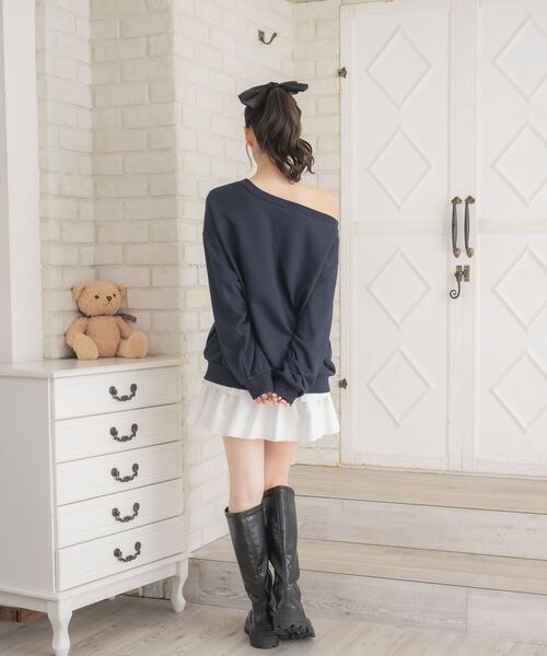 ems excite(エムズエキサイト)の「ワンショルトレーナー(スウェット・レディース・ダークブルー/ダークグレー/ナチュラル・FREE)」の8枚目の写真