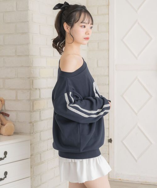 ems excite(エムズエキサイト)の「ワンショルトレーナー(スウェット・レディース・ダークブルー/ダークグレー/ナチュラル・FREE)」の11枚目の写真