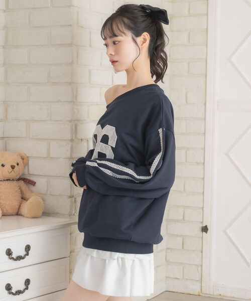 ems excite(エムズエキサイト)の「ワンショルトレーナー(スウェット・レディース・ダークブルー/ダークグレー/ナチュラル・FREE)」の13枚目の写真