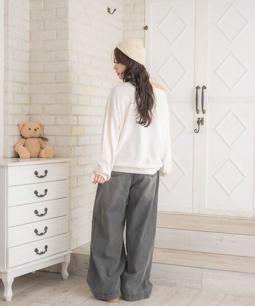 ems excite(エムズエキサイト)の「ワンショルトレーナー(スウェット・レディース・ダークブルー/ダークグレー/ナチュラル・FREE)」の16枚目の写真