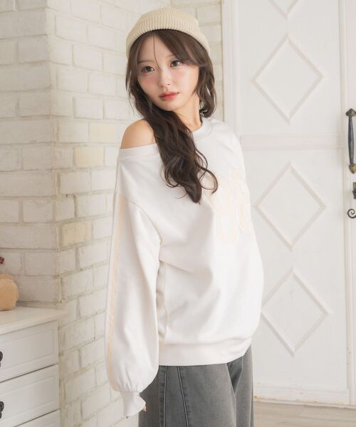 ems excite(エムズエキサイト)の「ワンショルトレーナー(スウェット・レディース・ダークブルー/ダークグレー/ナチュラル・FREE)」の19枚目の写真