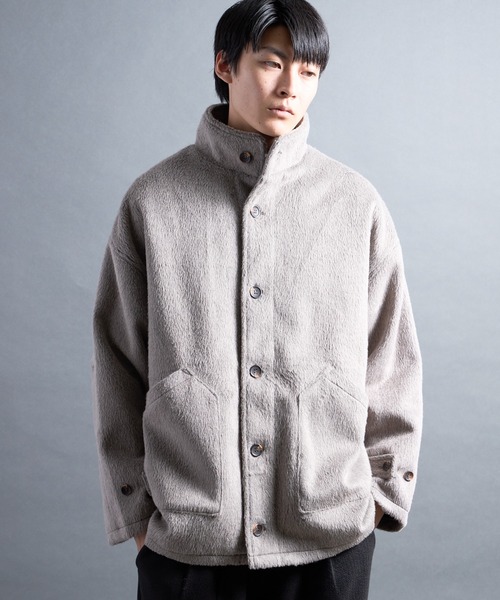 COMMON WARE(コモンウェアー)の「PF:MILITARY STAND/C SHAGGY JACKET/ミリタリースタンドカラーシャギージャケット(ブルゾン・メンズ・グレー/ブラック/カーキ・2/1)」の11枚目の写真