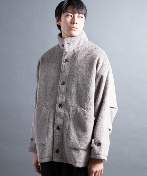 COMMON WARE(コモンウェアー)の「PF:MILITARY STAND/C SHAGGY JACKET/ミリタリースタンドカラーシャギージャケット(ブルゾン・メンズ・グレー/ブラック/カーキ・2/1)」の12枚目の写真