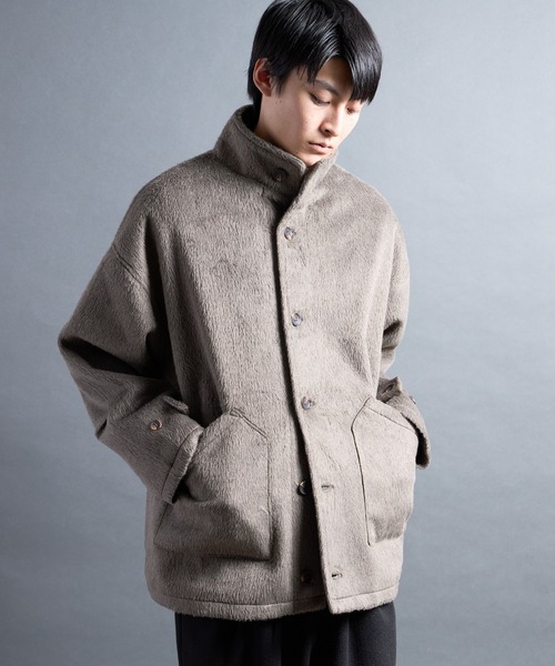 COMMON WARE(コモンウェアー)の「PF:MILITARY STAND/C SHAGGY JACKET/ミリタリースタンドカラーシャギージャケット(ブルゾン・メンズ・グレー/ブラック/カーキ・2/1)」の13枚目の写真